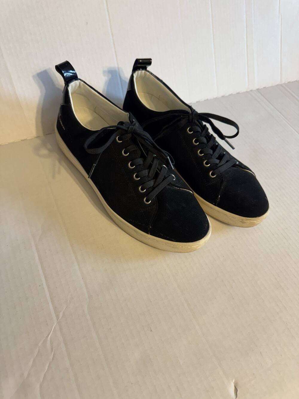 Fly London Black Maco Nubuck Leather Lace Up Sneaker Shoe Womens 42 Classic